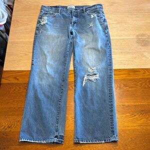 Aeropostale Men's Bootcut Jeans - Distressed Blue